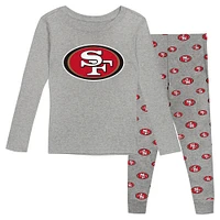 Preschool Heather Gray San Francisco 49ers Long Sleeve T-Shirt and Pants Sleep Set