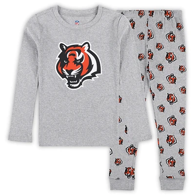 Preschool Heather Gray Cincinnati Bengals Long Sleeve T-Shirt and Pants Sleep Set