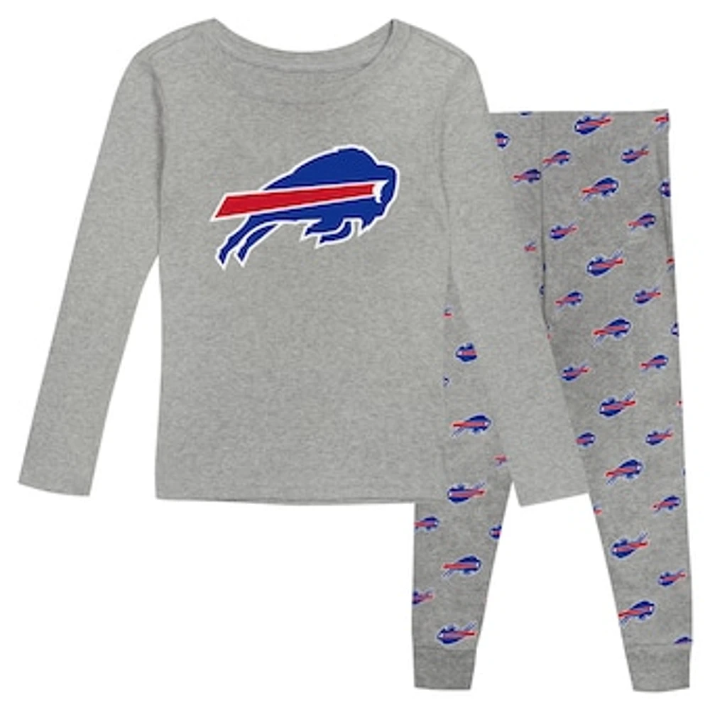 Preschool Heather Gray Buffalo Bills Long Sleeve T-Shirt and Pants Sleep Set