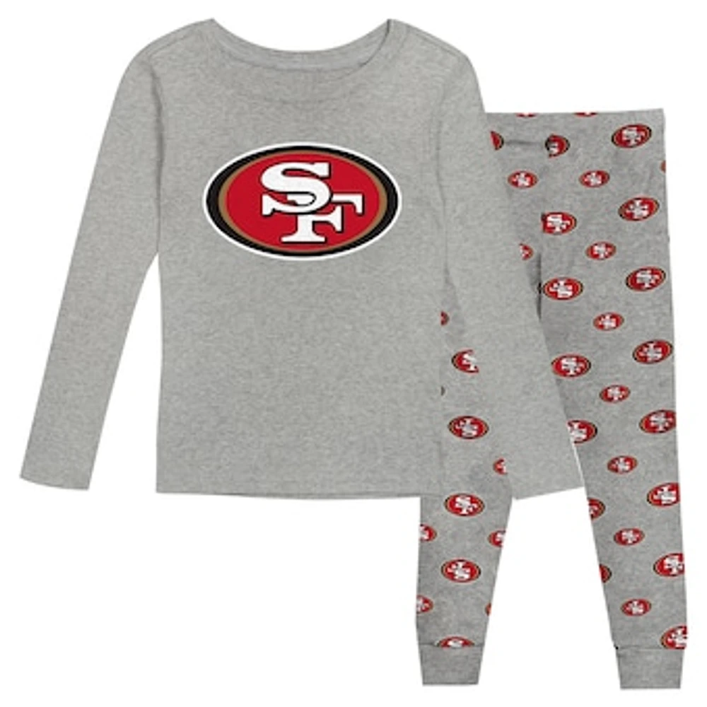 Toddler Heather Gray San Francisco 49ers Long Sleeve T-Shirt and Pants Sleep Set