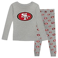 Toddler Heather Gray San Francisco 49ers Long Sleeve T-Shirt and Pants Sleep Set