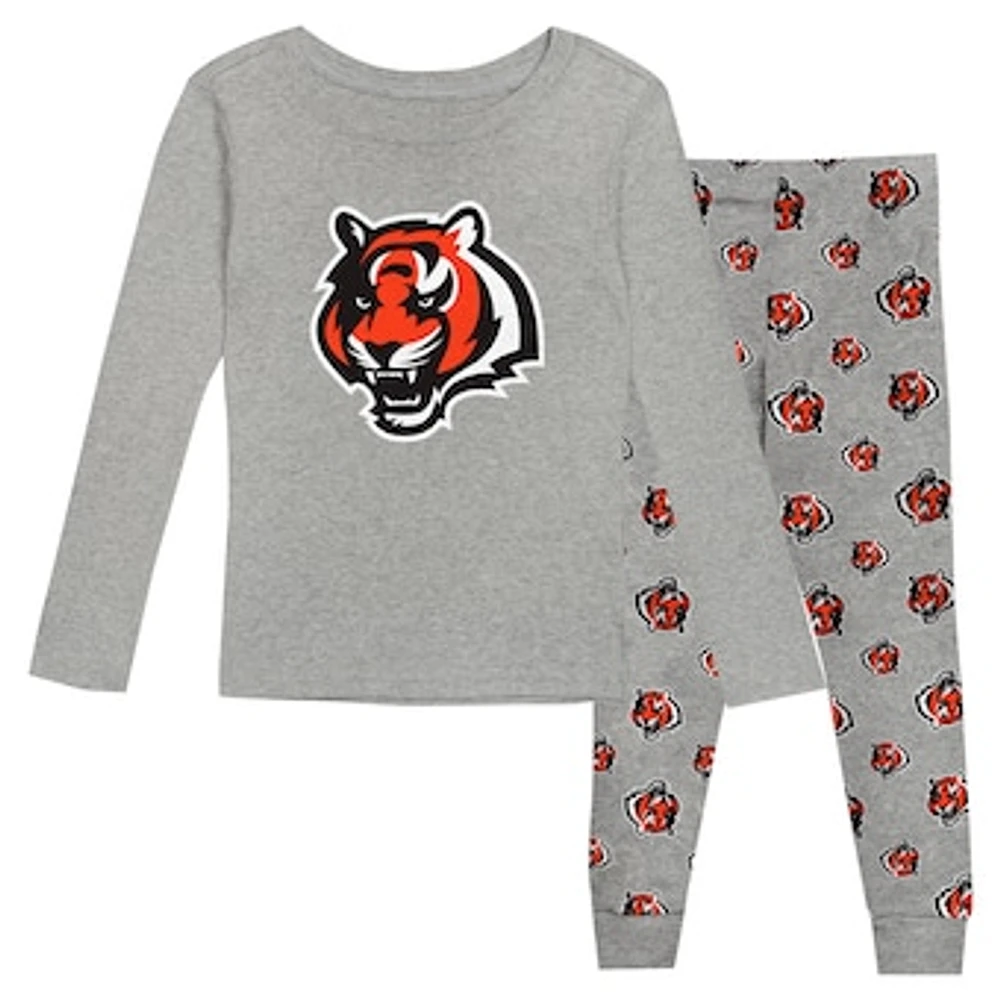 Toddler Heather Gray Cincinnati Bengals Long Sleeve T-Shirt and Pants Sleep Set