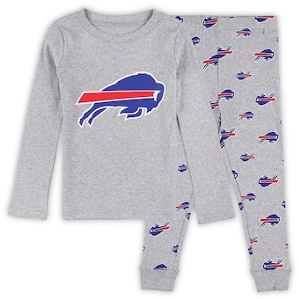 Toddler Heather Gray Buffalo Bills Long Sleeve T-Shirt and Pants Sleep Set