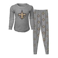 Youth New Orleans Saints Long Sleeve T-Shirt and Pants Sleep Set