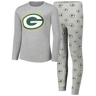 Youth Green Bay Packers Long Sleeve T-Shirt and Pants Sleep Set