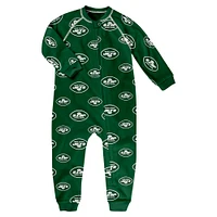 Toddler Green New York Jets Allover Print Raglan Full-Zip Jumper