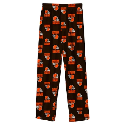 Youth Brown Cleveland Browns Team Color Printed Pajama Pants