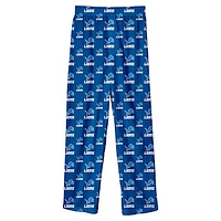 Youth Blue Detroit Lions Team Color Printed Pajama Pants