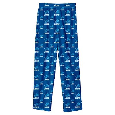 Youth Blue Detroit Lions Team Color Printed Pajama Pants