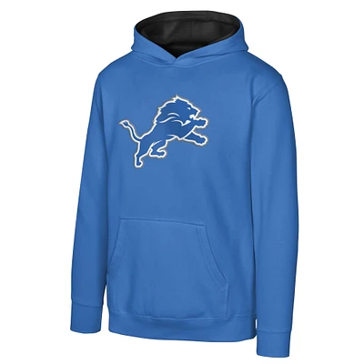 Youth Blue Detroit Lions Prime Pullover Hoodie