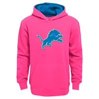 Girls Youth Pink Detroit Lions Prime Pullover Hoodie