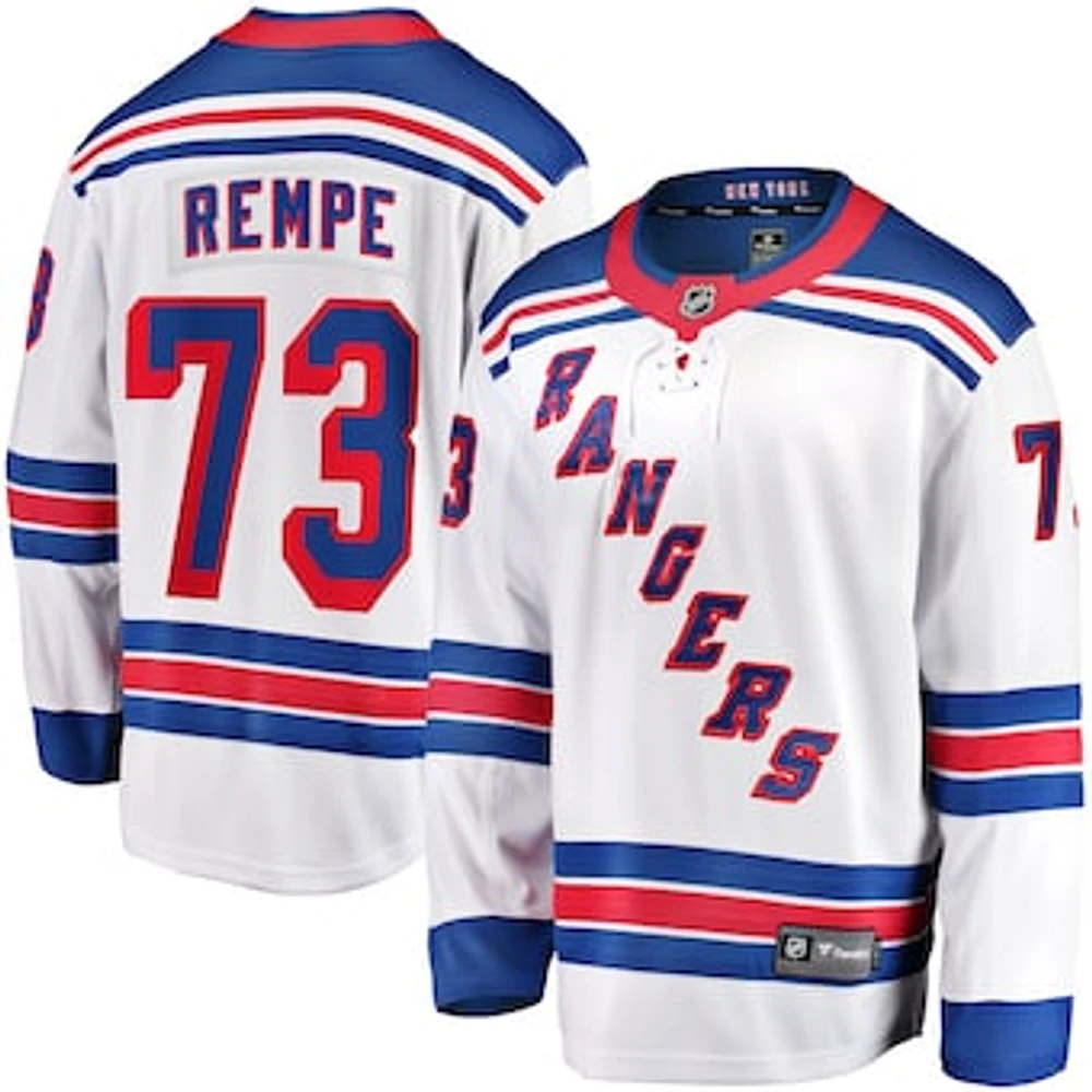 Men's Fanatics Matt Rempe White New York Rangers Away Premier Breakaway Player Jersey