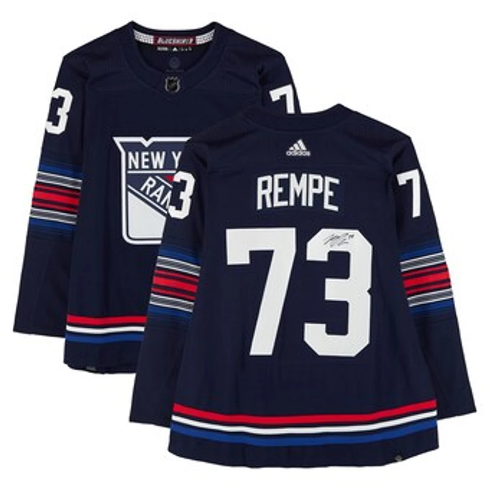 Matt Rempe New York Rangers Autographed Navy Alternate adidas Authentic Jersey