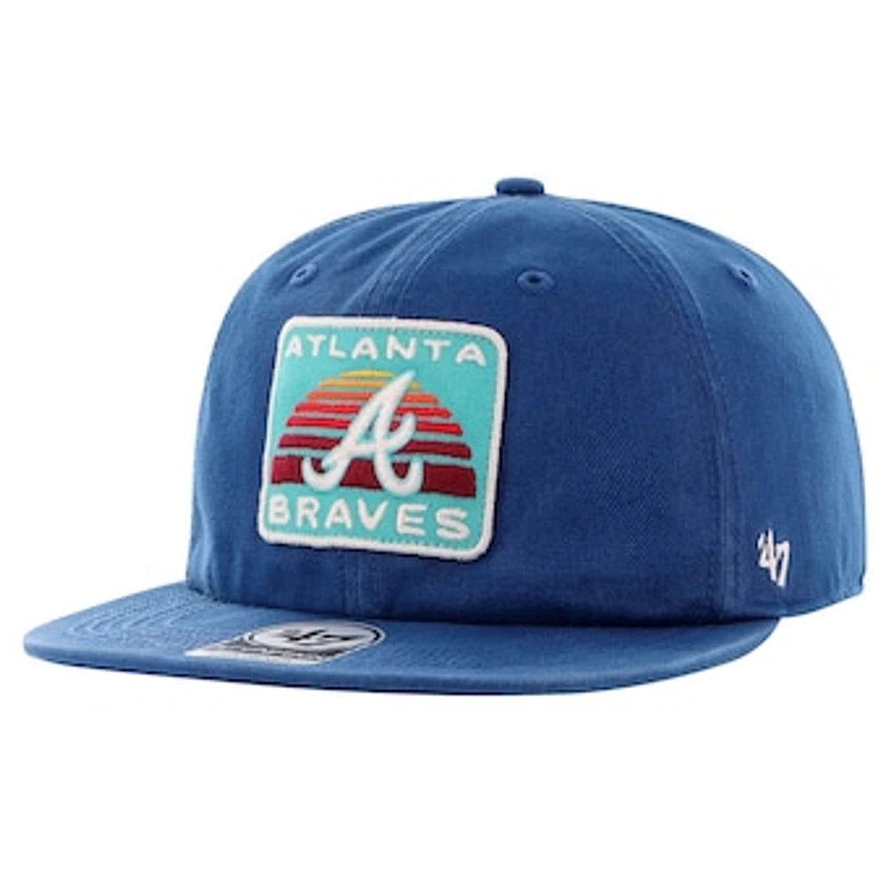 Men's '47 Navy Atlanta Braves Cypress Captain Snapback Hat