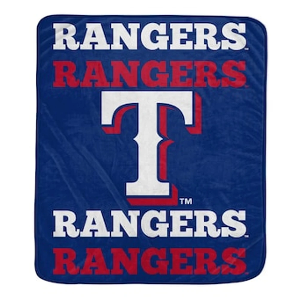 Pegasus Texas Rangers 60'' x 70'' Repeat Refresh Wordmark Plush Blanket