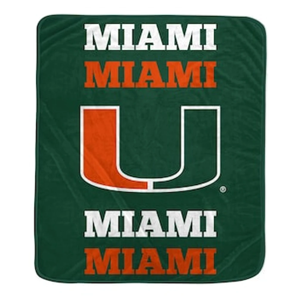 Pegasus Miami Hurricanes 60'' x 70'' Logo Wordmark Plush Blanket