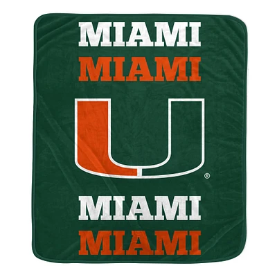 Pegasus Miami Hurricanes 60'' x 70'' Logo Wordmark Plush Blanket