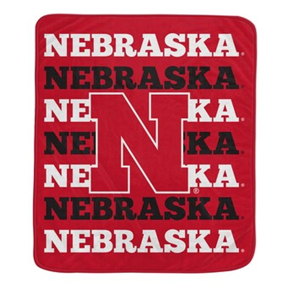 Pegasus Nebraska Huskers 60'' x 70'' Repeat Refresh Wordmark Plush Blanket