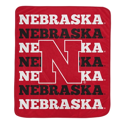 Pegasus Nebraska Huskers 60'' x 70'' Repeat Refresh Wordmark Plush Blanket