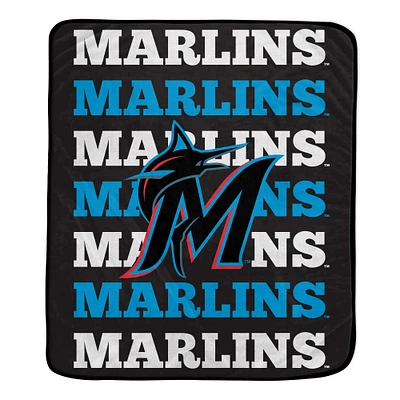 Pegasus Miami Marlins 60'' x 70'' Repeat Refresh Wordmark Plush Blanket