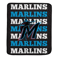 Pegasus Miami Marlins 60'' x 70'' Repeat Refresh Wordmark Plush Blanket