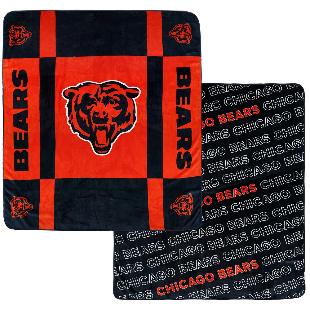 Pegasus  Chicago Bears 60” x 70” Reverse Block Double-Sided Ultra Cozy Blanket