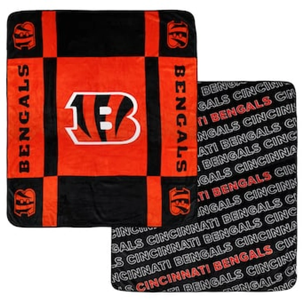 Pegasus  Cincinnati Bengals 60” x 70” Reverse Block Double-Sided Ultra Cozy Blanket