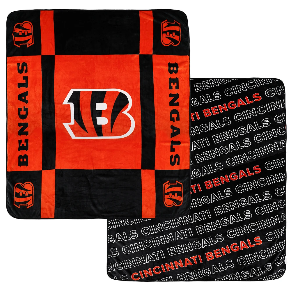 Pegasus  Cincinnati Bengals 60” x 70” Reverse Block Double-Sided Ultra Cozy Blanket