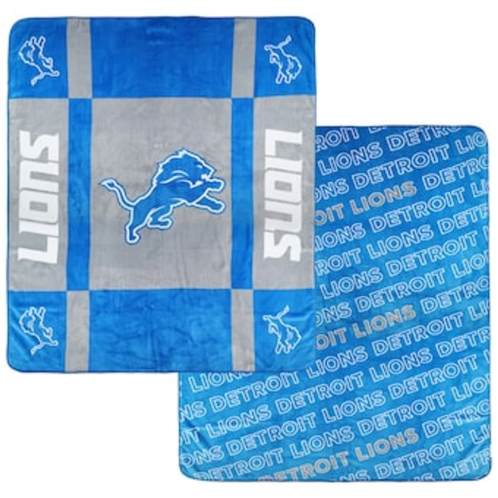 Pegasus  Detroit Lions 60” x 70” Reverse Block Double-Sided Ultra Cozy Blanket