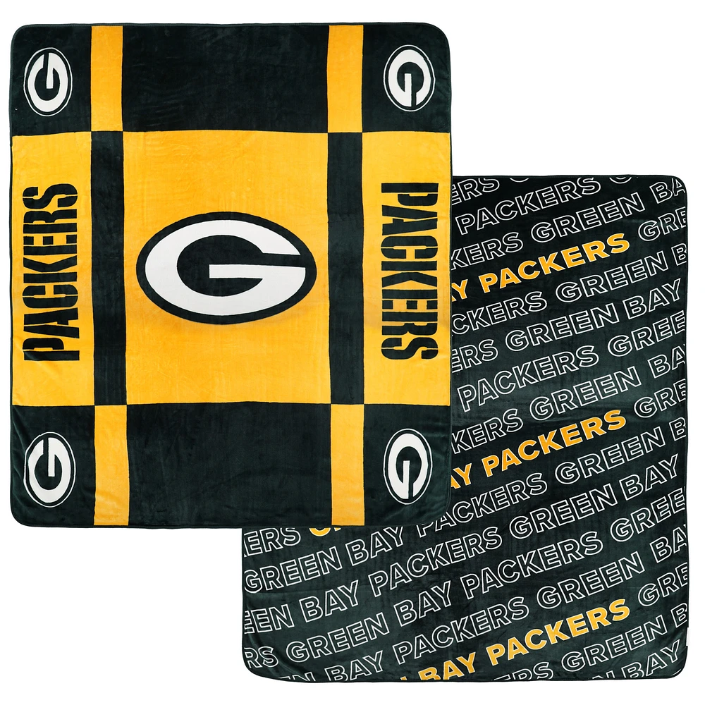 Pegasus  Green Bay Packers 60” x 70” Reverse Block Double-Sided Ultra Cozy Blanket