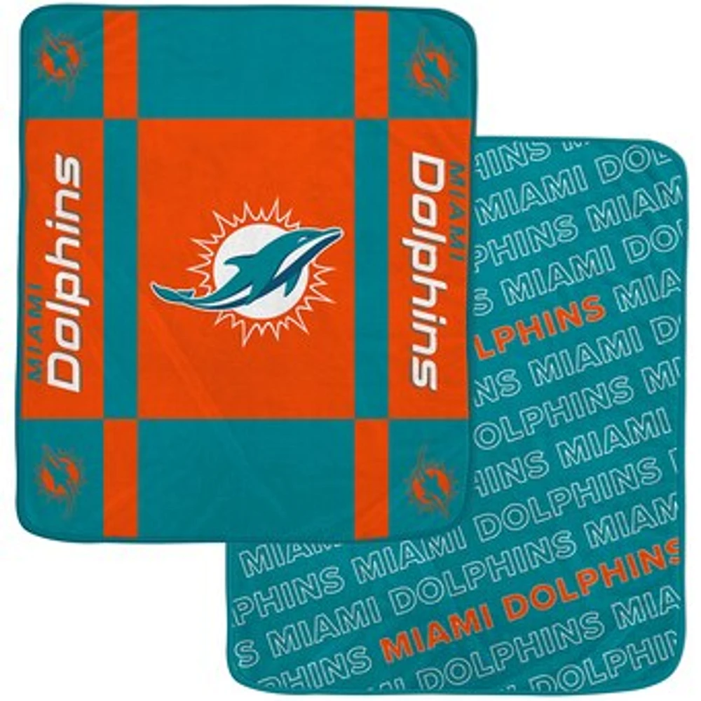 Pegasus  Miami Dolphins 60” x 70” Reverse Block Double-Sided Ultra Cozy Blanket