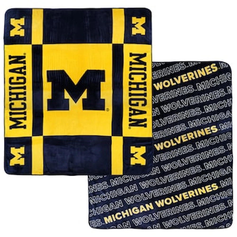 Pegasus  Michigan Wolverines 60” x 70” Reverse Block Double-Sided Ultra Cozy Blanket