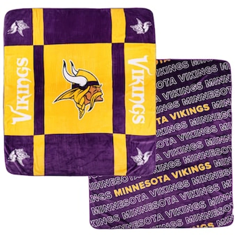 Pegasus  Minnesota Vikings 60” x 70” Reverse Block Double-Sided Ultra Cozy Blanket