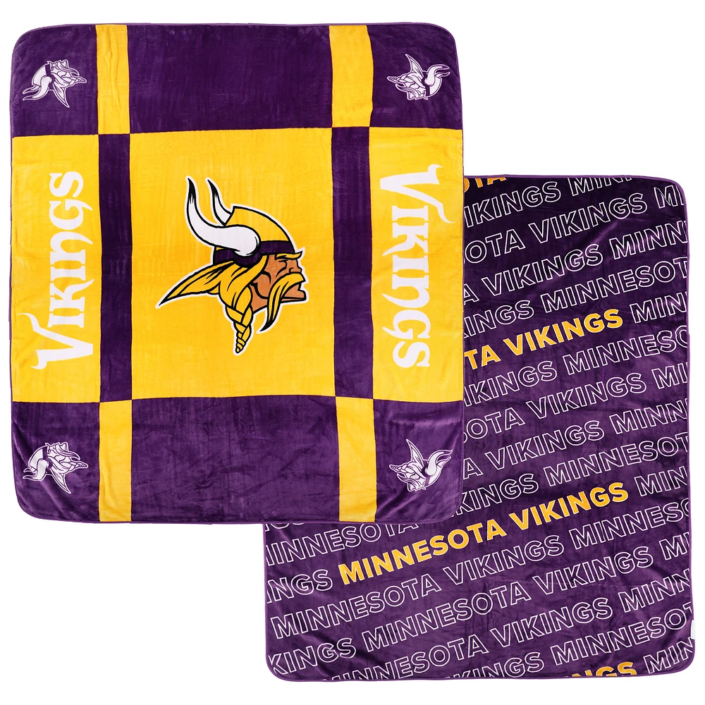 Pegasus  Minnesota Vikings 60” x 70” Reverse Block Double-Sided Ultra Cozy Blanket