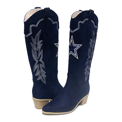 Women's Cuce Navy Dallas Cowboys Faux Suede Cowboy Boot