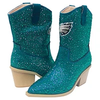 Women's Cuce  Midnight Green Philadelphia Eagles Crystal Ankle Boots