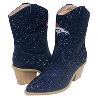 Women's Cuce  Navy Denver Broncos Crystal Ankle Boots