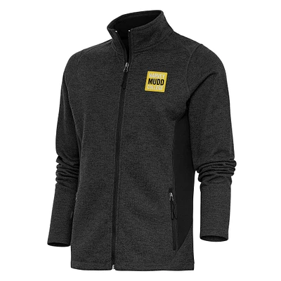 Women's Antigua Heather Black Harvey Mudd College Course Full-Zip Jacket