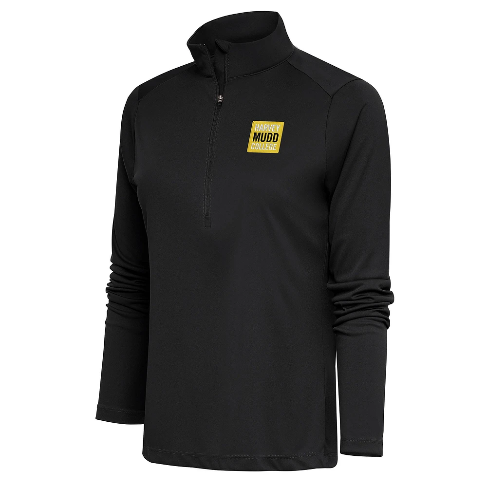 Women's Antigua Charcoal Harvey Mudd College Tribute Half-Zip Top