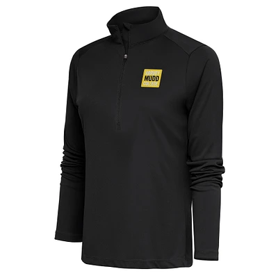 Women's Antigua Charcoal Harvey Mudd College Tribute Half-Zip Top