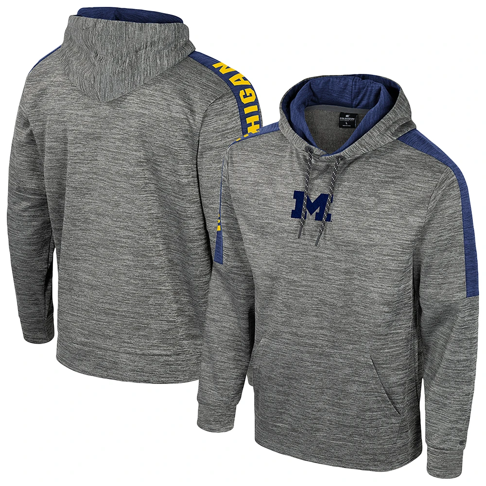 Men's Colosseum Heather Gray Michigan Wolverines Dozer Pullover Hoodie