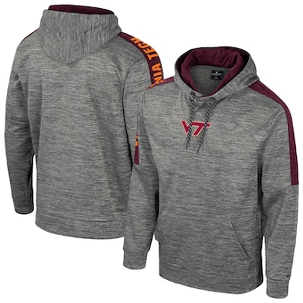 Men's Colosseum Heather Gray Virginia Tech Hokies Dozer Pullover Hoodie