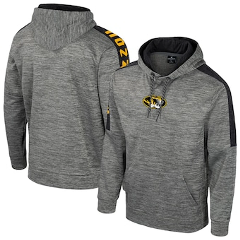 Men's Colosseum Heather Gray Missouri Tigers Dozer Pullover Hoodie