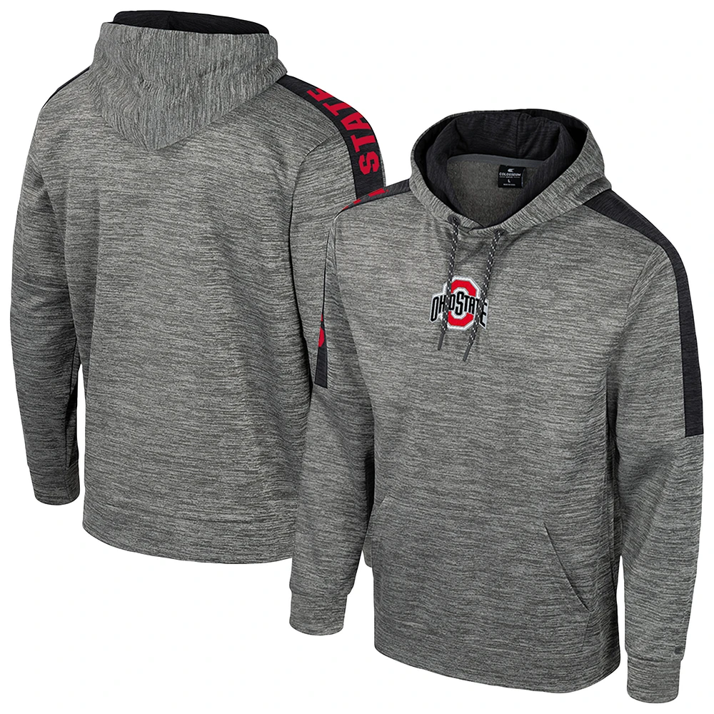 Men's Colosseum Heather Gray Ohio State Buckeyes Dozer Pullover Hoodie