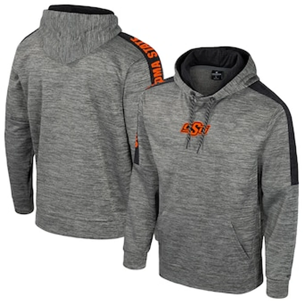 Men's Colosseum Heather Gray Oklahoma State Cowboys Dozer Pullover Hoodie