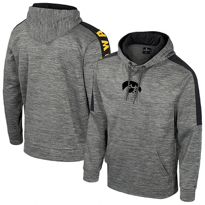 Men's Colosseum Heather Gray Iowa Hawkeyes Dozer Pullover Hoodie