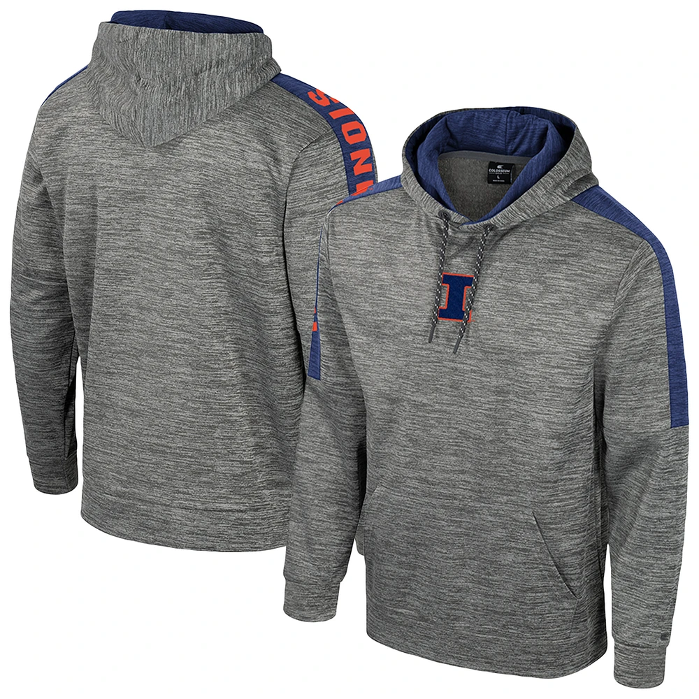 Men's Colosseum Heather Gray Illinois Fighting Illini Dozer Pullover Hoodie