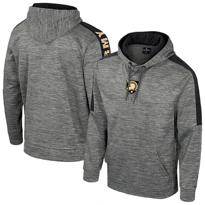 Men's Colosseum Heather Gray Army Black Knights Dozer Pullover Hoodie