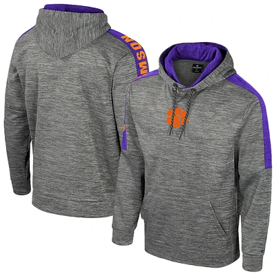 Men's Colosseum Heather Gray Clemson Tigers Dozer Pullover Hoodie