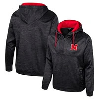 Men's Colosseum Black Nebraska Huskers Cypher Half-Zip Hoodie